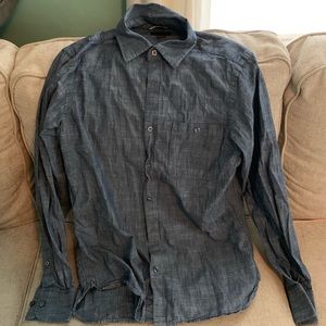 Denim print long sleeve button up